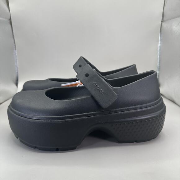 Crocs Shoes Womens Size 9 Black Stomp Mary Jane Platform Clog Strap 209939-060 - Picture 2 of 7